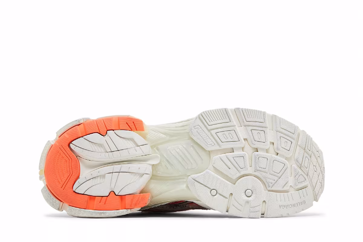 Balenciaga Runner Sneaker Eggshell Neon Orange, view 5