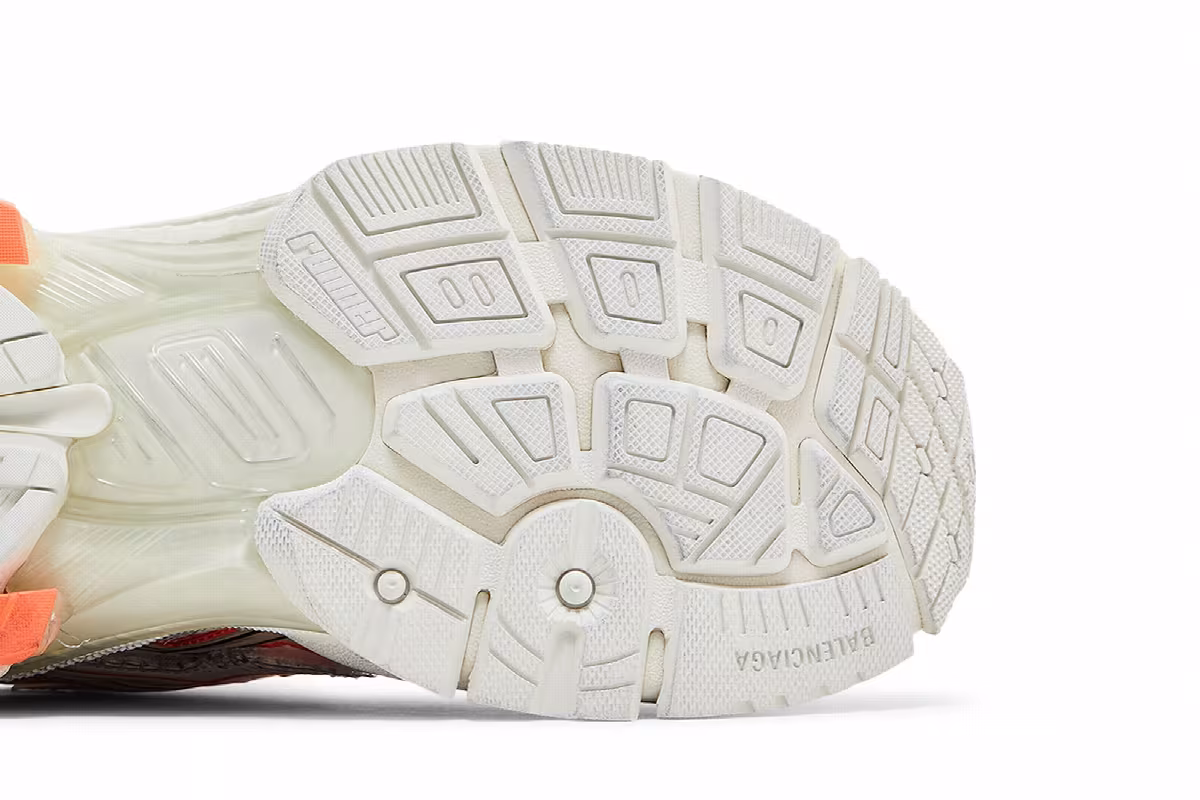 Balenciaga Runner Sneaker Eggshell Neon Orange, view 6