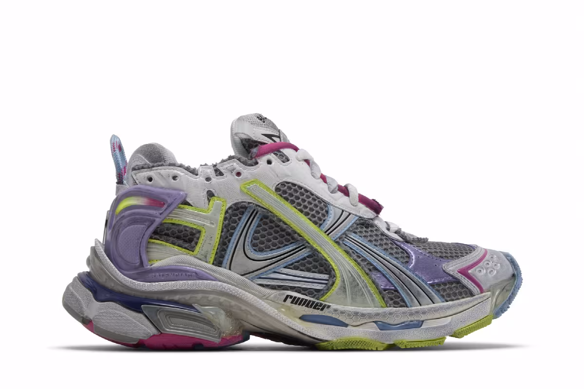 Balenciaga Women's Runner Sneaker Grey Light Purple, view 2