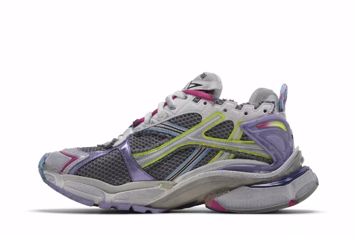 Balenciaga Women's Runner Sneaker Grey Light Purple, view 4