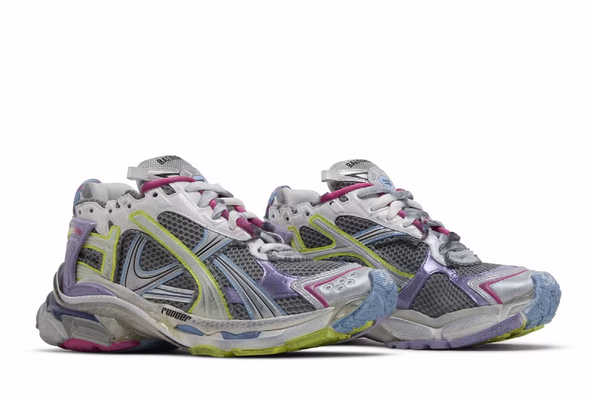 Balenciaga Women's Runner Sneaker Grey Light Purple, view 9