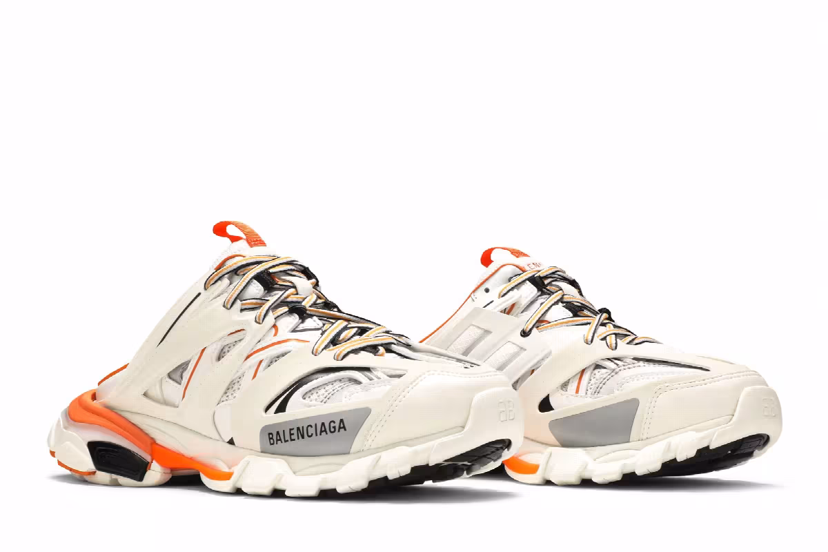 Balenciaga Track Mule White Orange, view 9