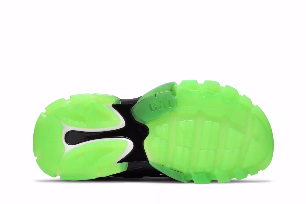 Balenciaga Track Sandal Clearsole - Black Fluo Green, view 5
