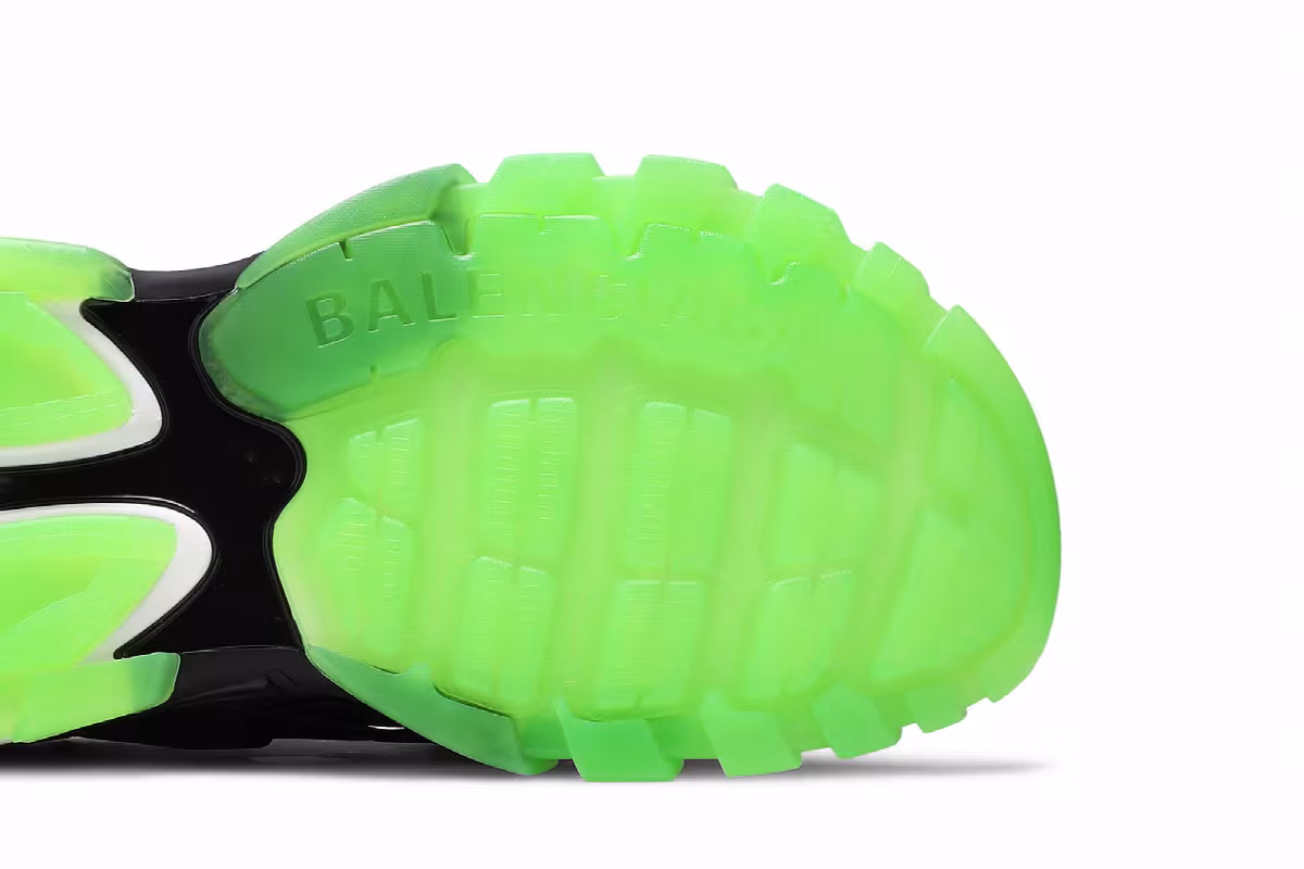 Balenciaga Track Sandal Clearsole - Black Fluo Green, view 6
