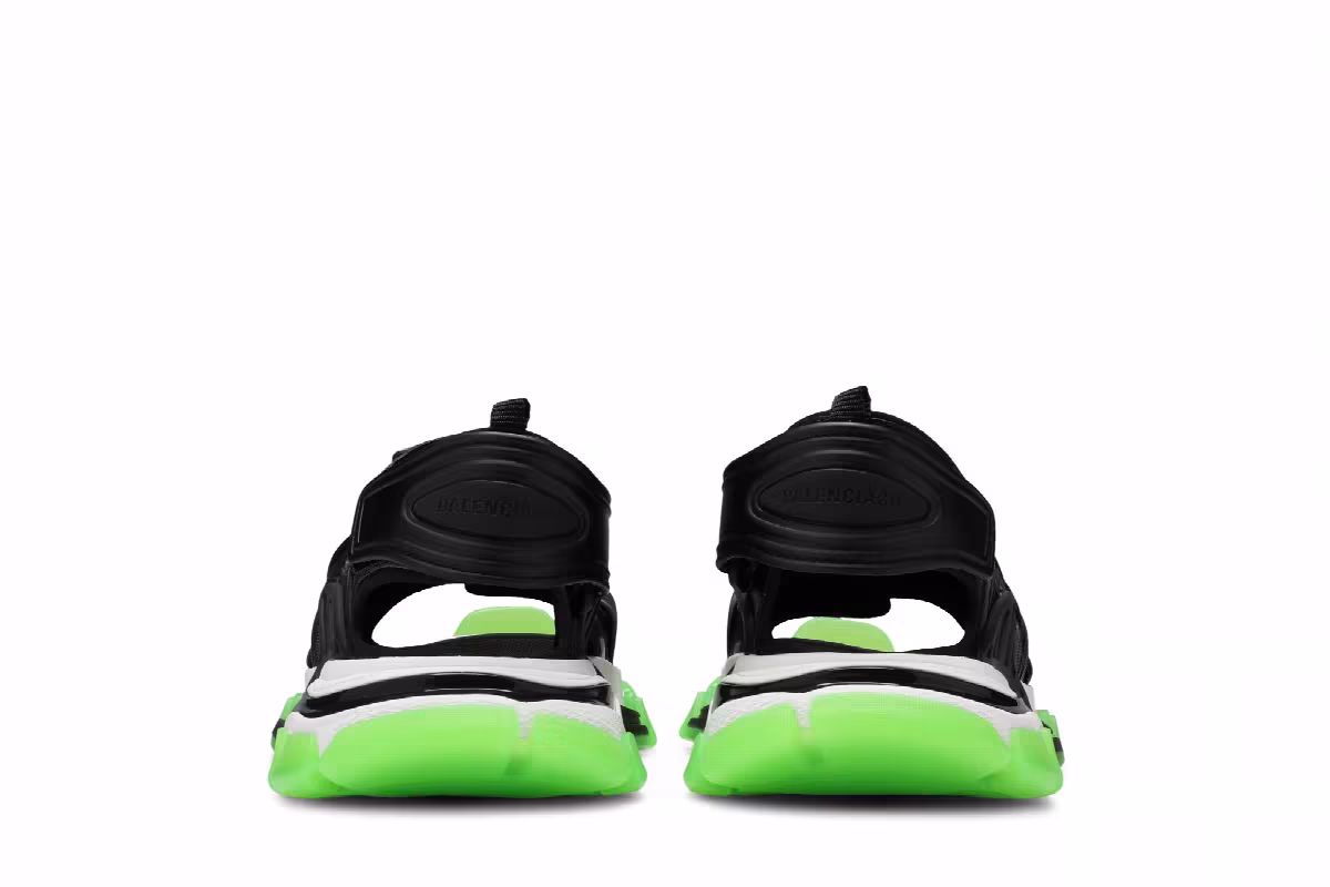 Balenciaga Track Sandal Clearsole - Black Fluo Green, view 7
