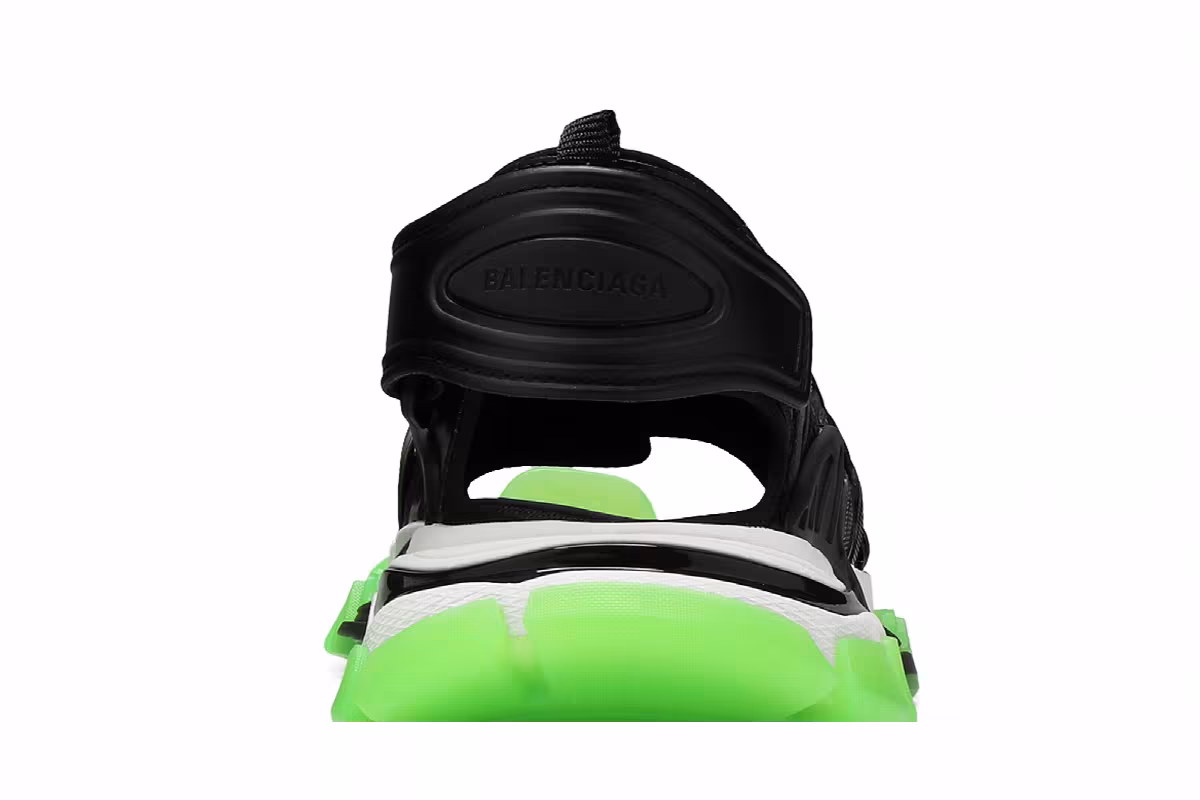 Balenciaga Track Sandal Clearsole - Black Fluo Green, view 8