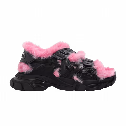 Balenciaga Wmns Track Sandal 'Black Pink Faux Fur'