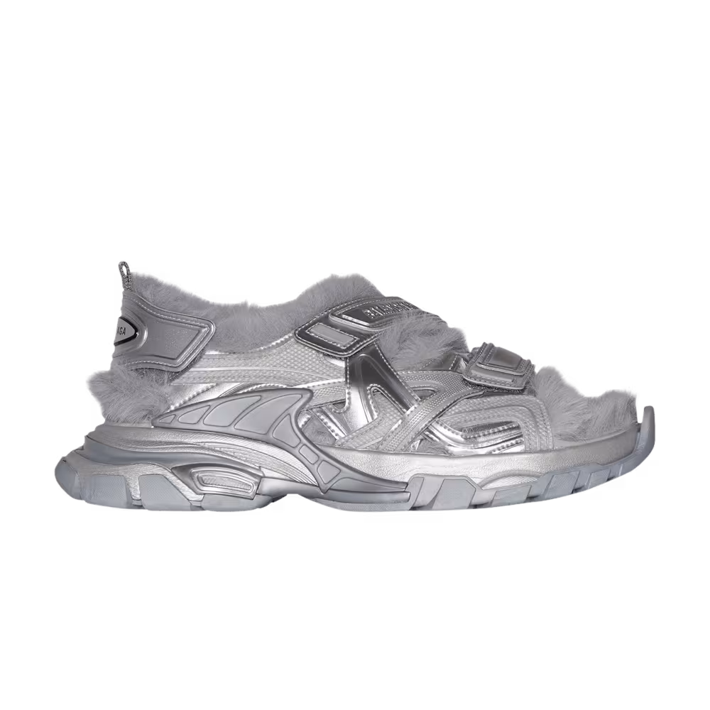 Balenciaga Track Sandal Fake Fur - Silver