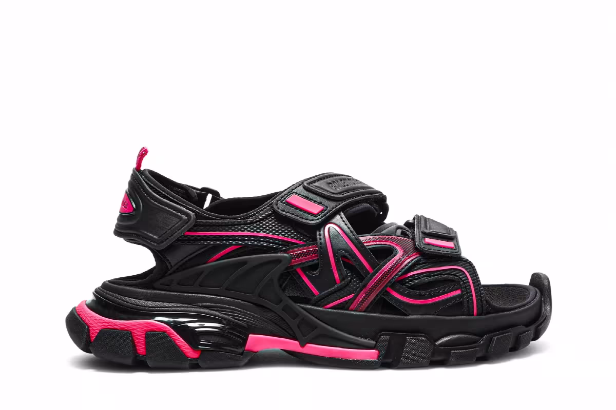 Balenciaga Women's Track Sandal Black Pink, view 2