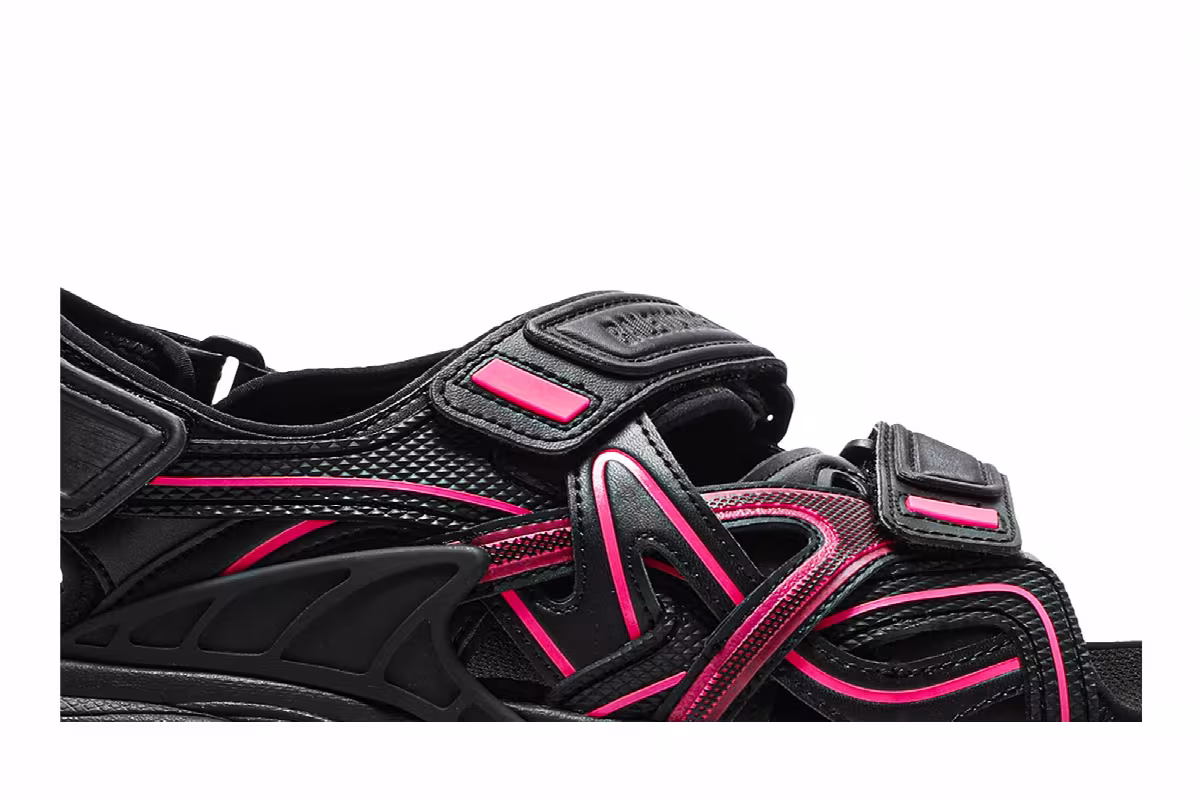 Balenciaga Women's Track Sandal Black Pink, view 3