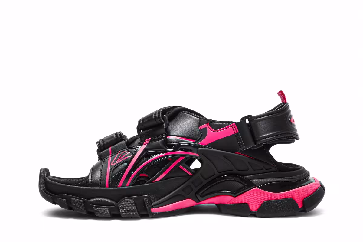 Balenciaga Women's Track Sandal Black Pink, view 4