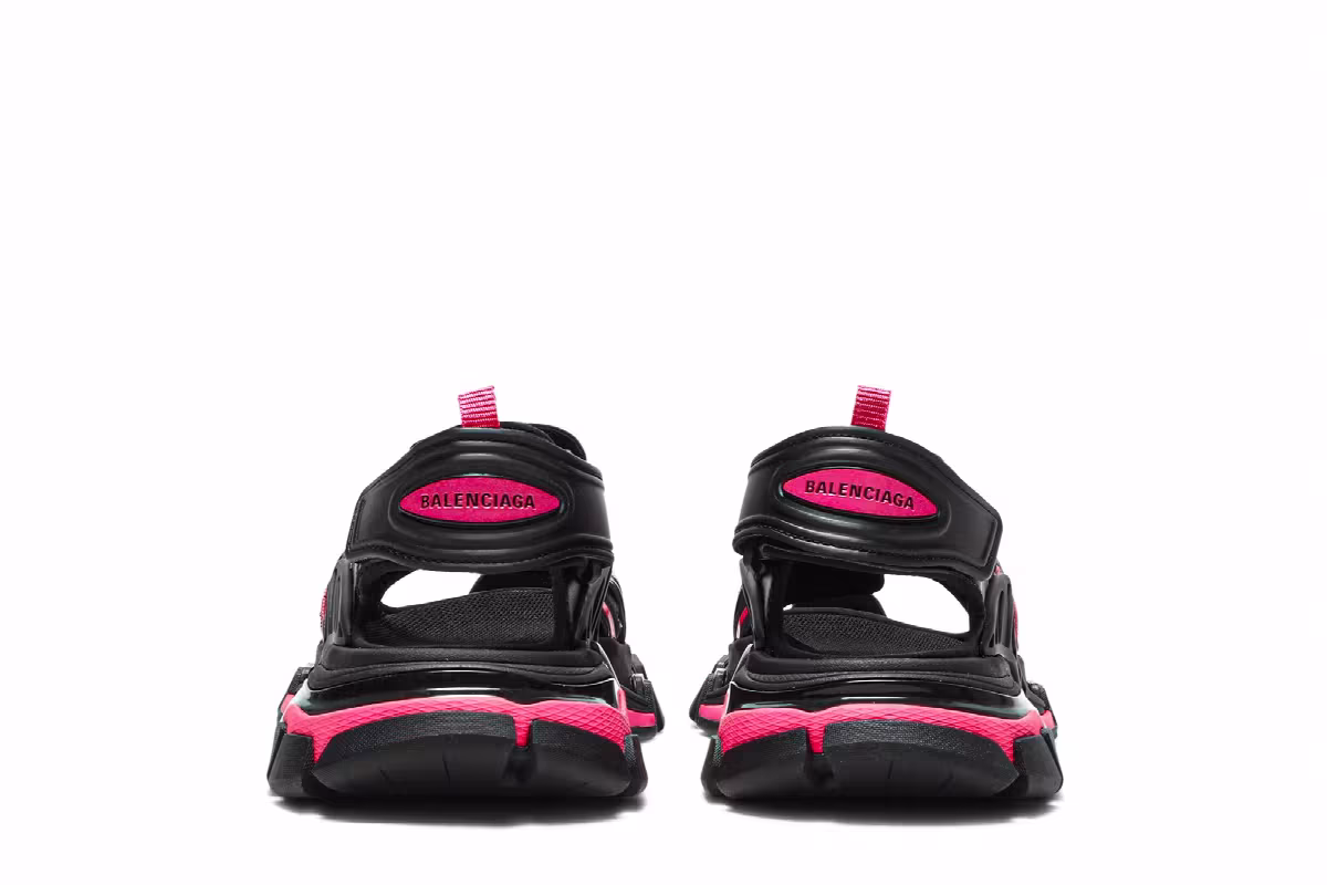 Balenciaga Women's Track Sandal Black Pink, view 7