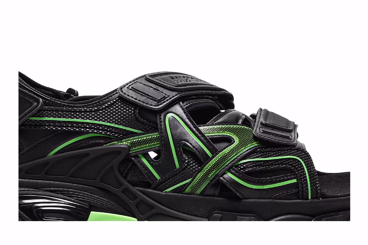 Balenciaga Track Sandal Black Fluo Green, view 3
