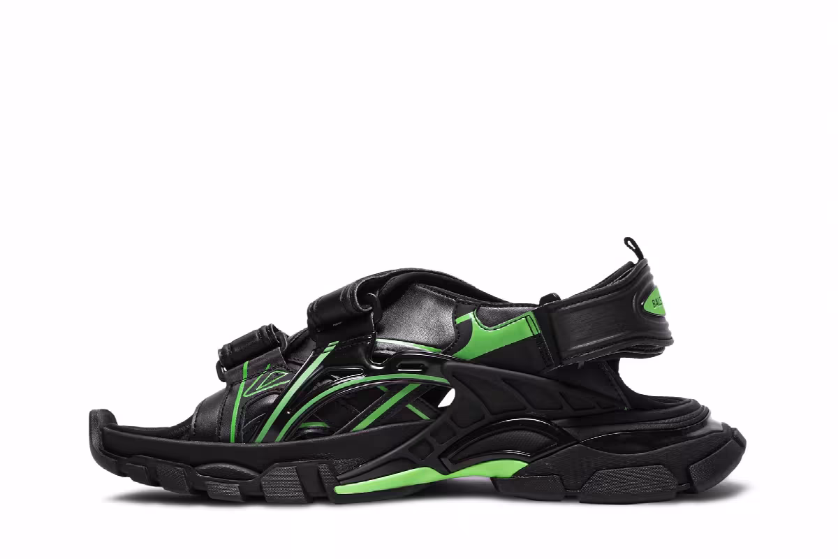 Balenciaga Track Sandal Black Fluo Green, view 4