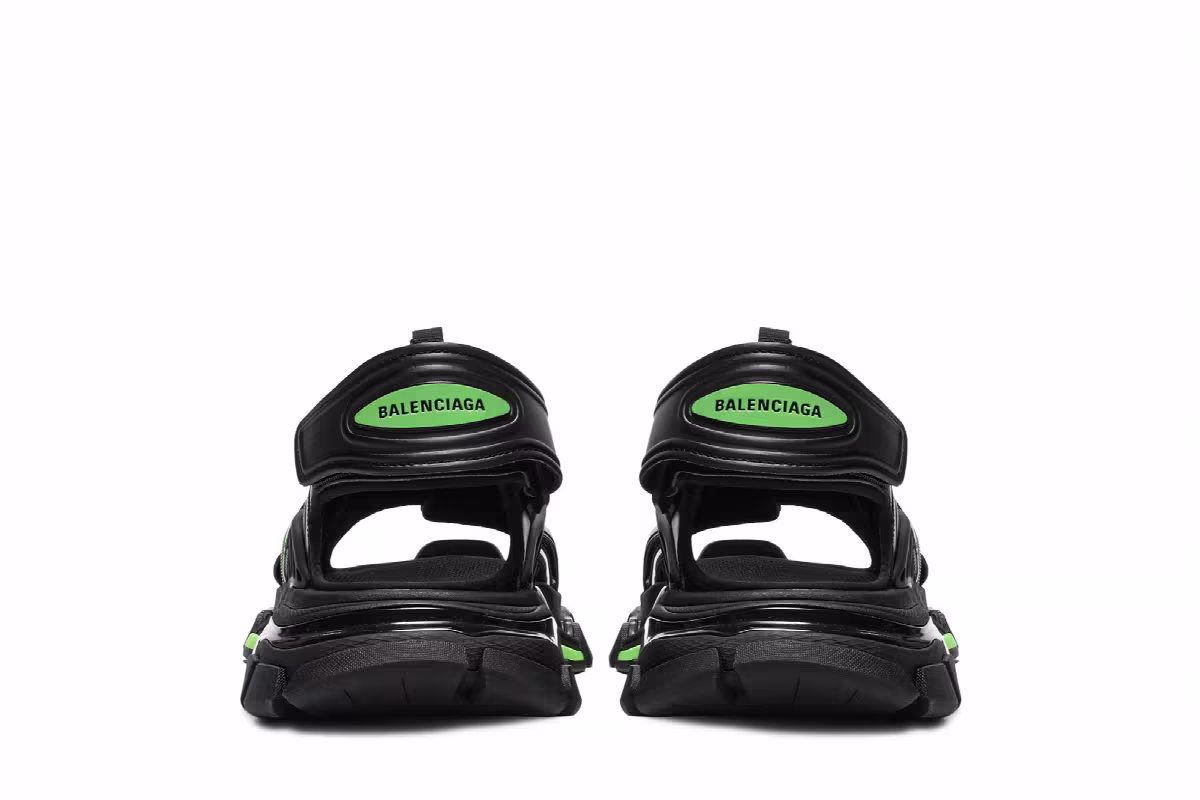 Balenciaga Track Sandal Black Fluo Green, view 7