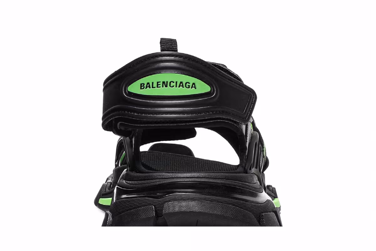 Balenciaga Track Sandal Black Fluo Green, view 8