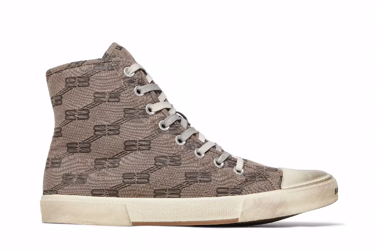 Balenciaga Paris High BB Monogram - Dark Mink Grey, view 2
