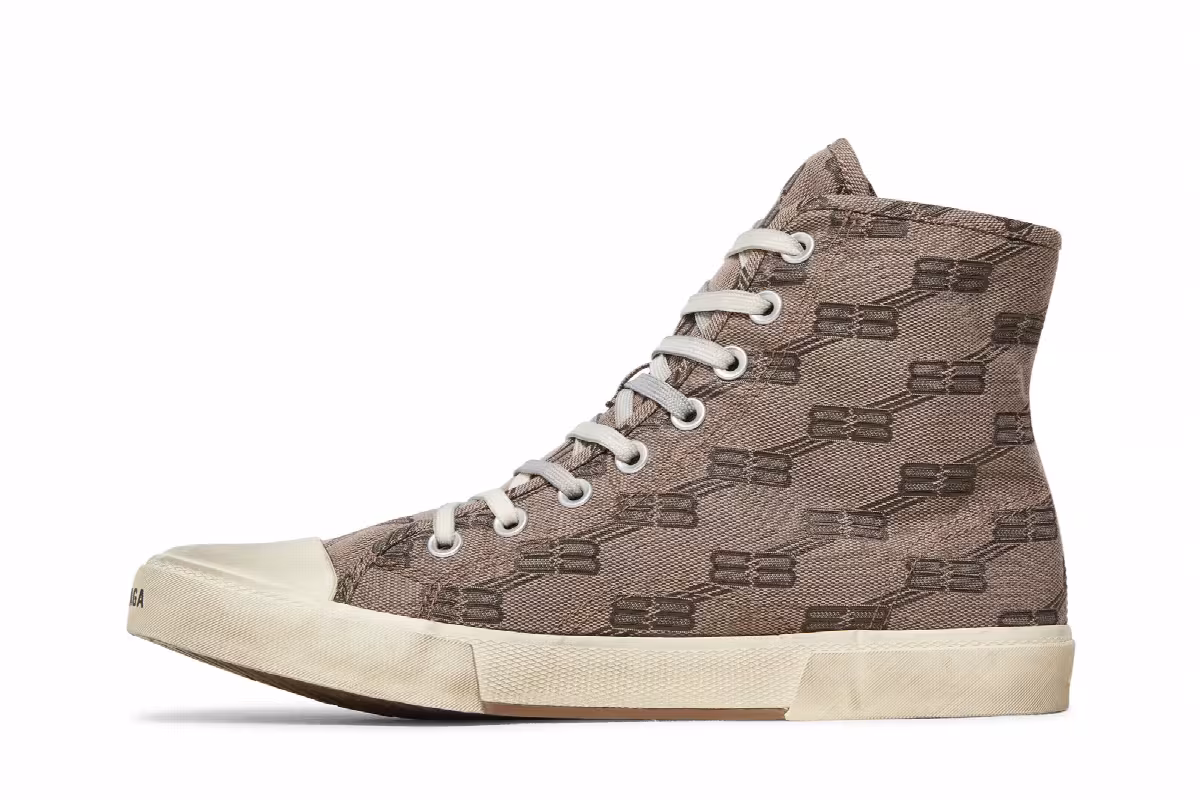 Balenciaga Paris High BB Monogram - Dark Mink Grey, view 4