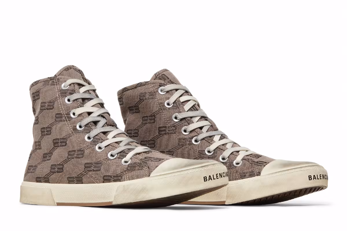 Balenciaga Paris High BB Monogram - Dark Mink Grey, view 9