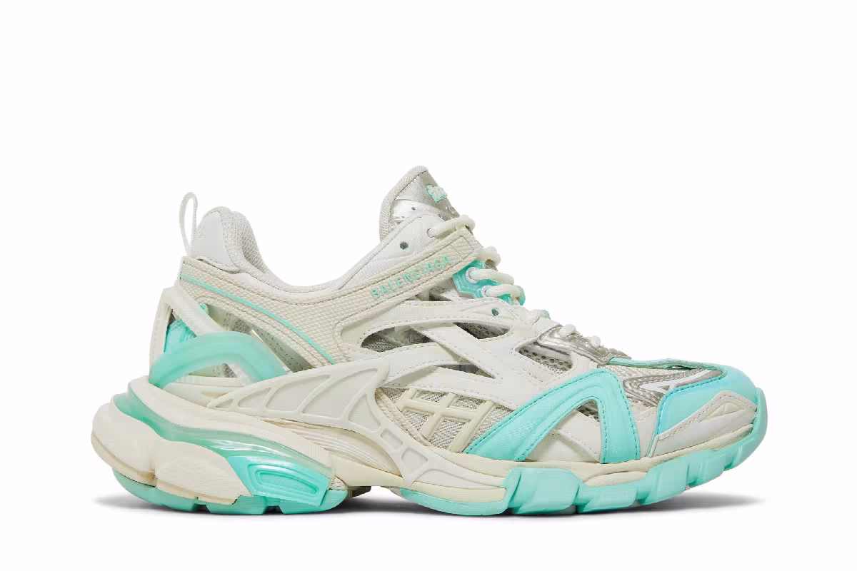 Balenciaga Women's Track.2 Sneaker White Green, view 2