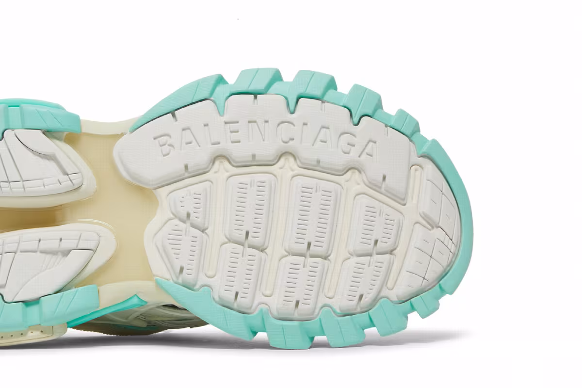 Balenciaga Women's Track.2 Sneaker White Green, view 6