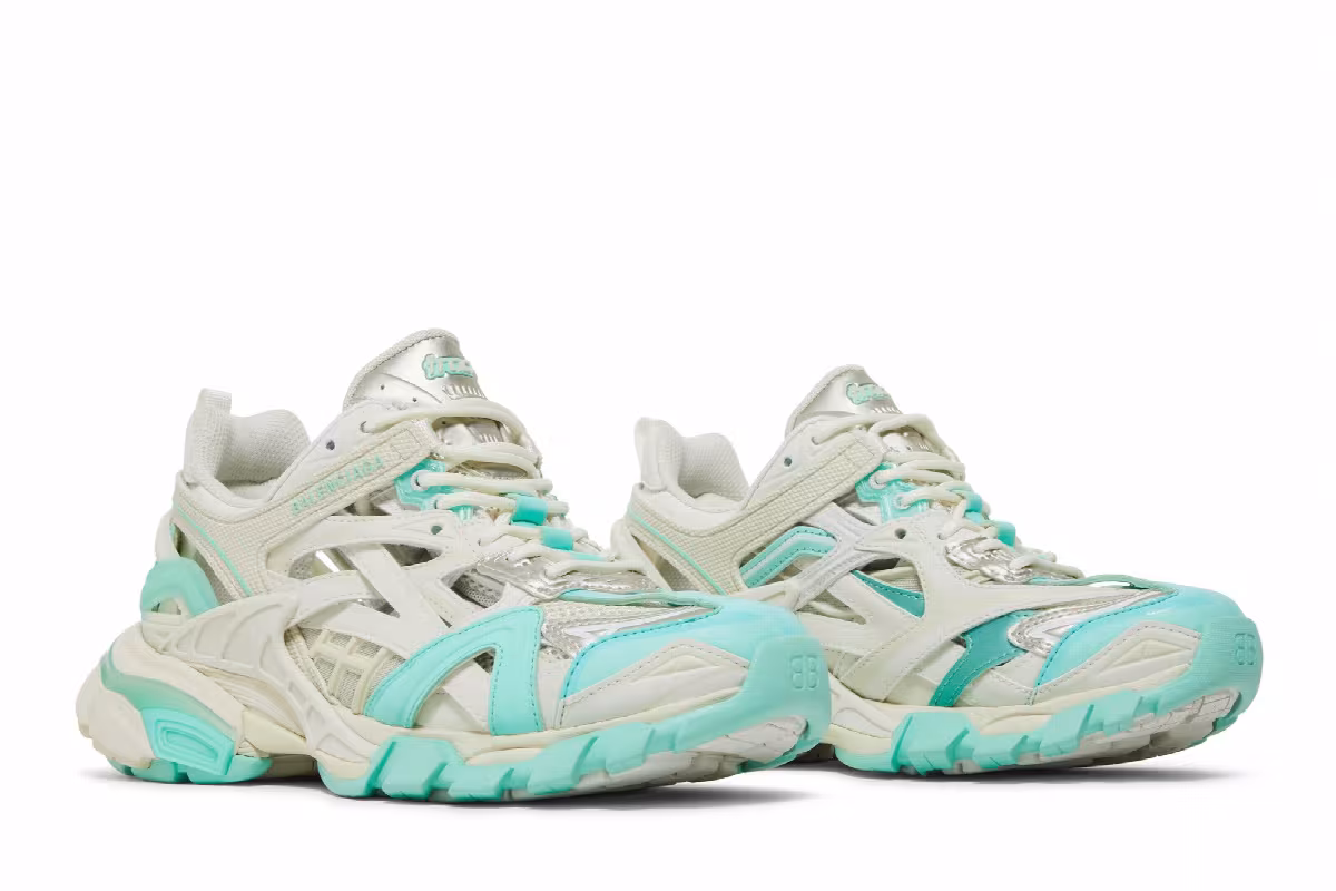 Balenciaga Women's Track.2 Sneaker White Green, view 9