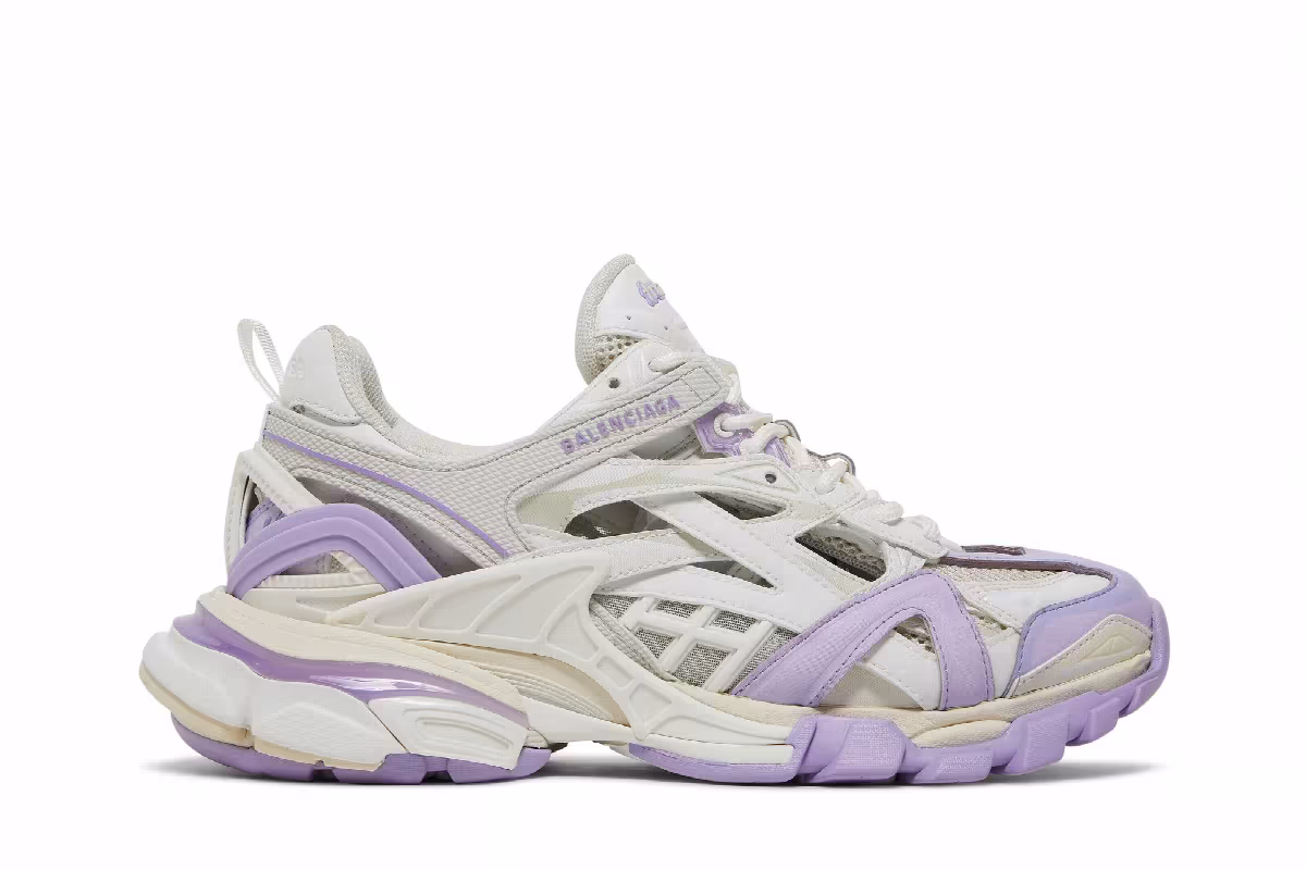 Balenciaga Women's Track.2 Sneaker Purple White, view 2