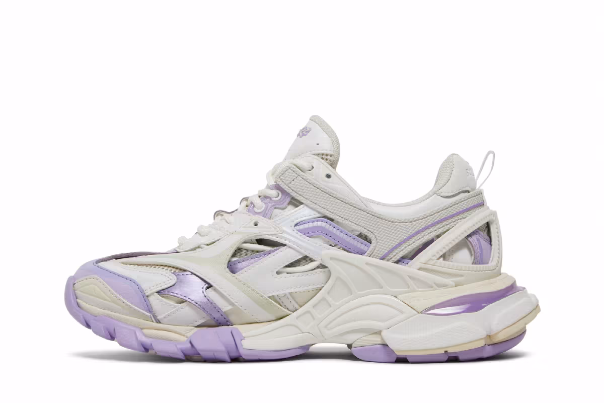 Balenciaga Women's Track.2 Sneaker Purple White, view 4