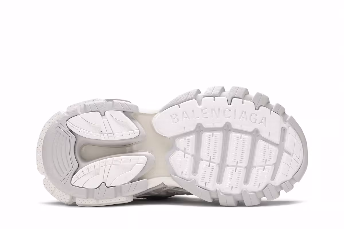 Balenciaga Women's Track.2 Open Sneaker White Grey, view 5