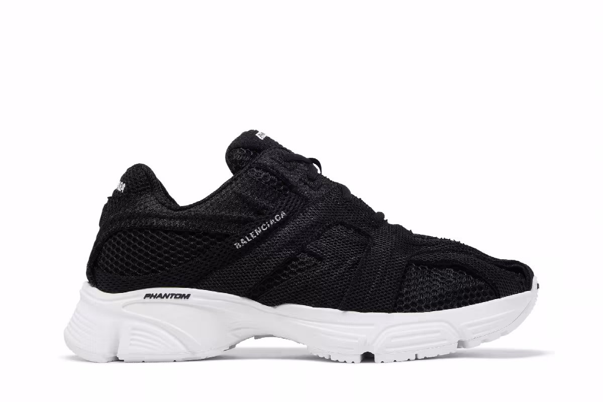 Balenciaga Phantom Sneaker Black White, view 2