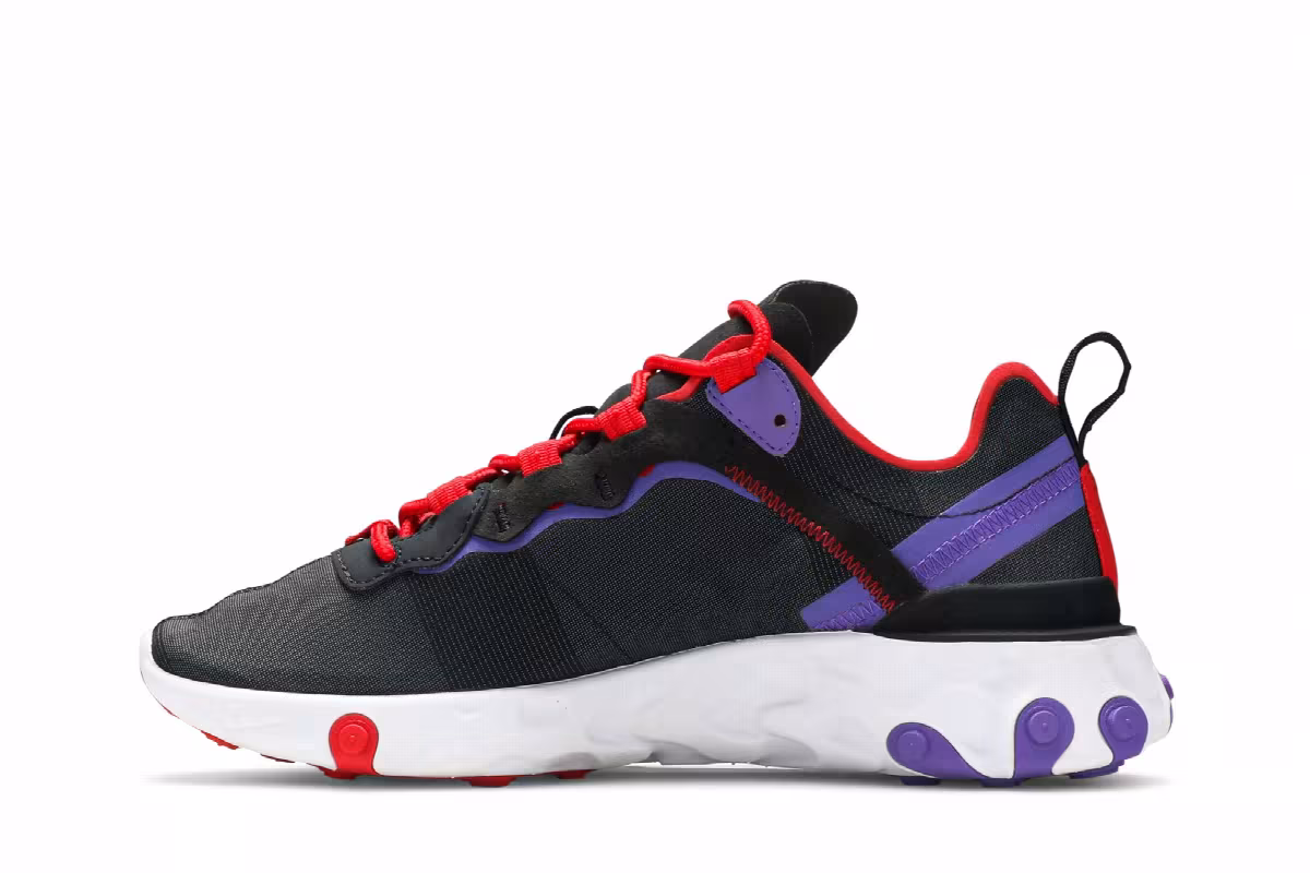Nike Women's React Element 55 Black Red Purple, view 4