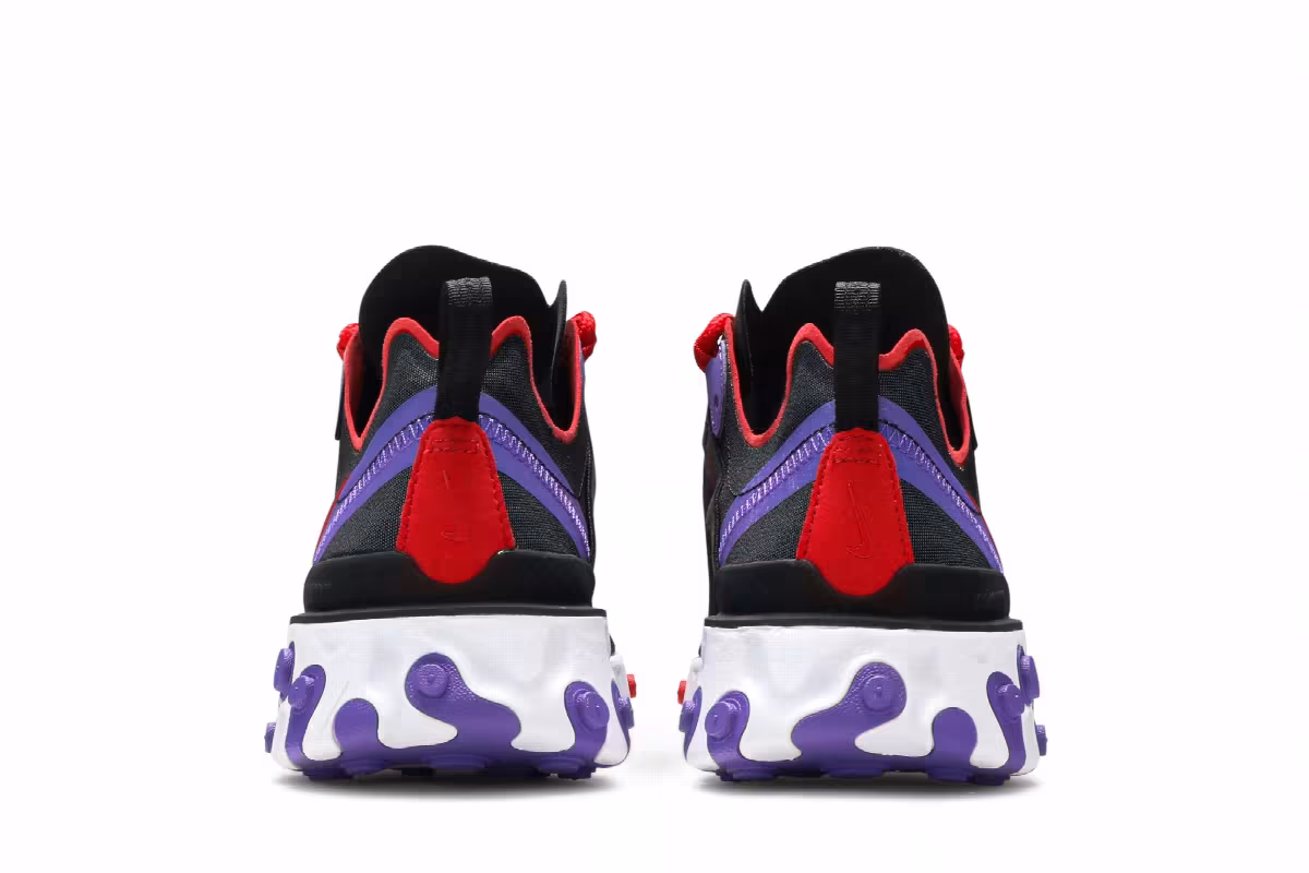 Nike Women's React Element 55 Black Red Purple, view 7