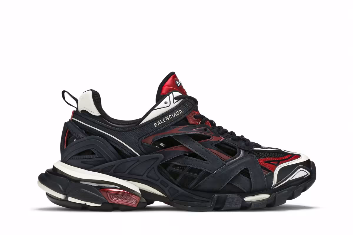 Balenciaga Track.2 Trainer Black Burgundy, view 2