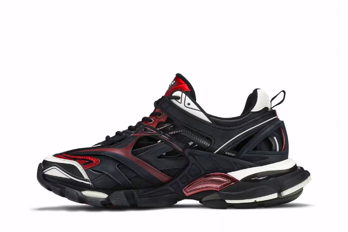 Balenciaga Track.2 Trainer Black Burgundy, view 4