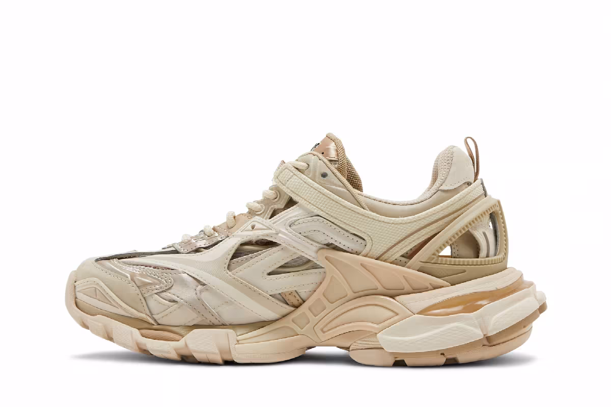 Balenciaga Women's Track.2 Trainer Beige, view 4