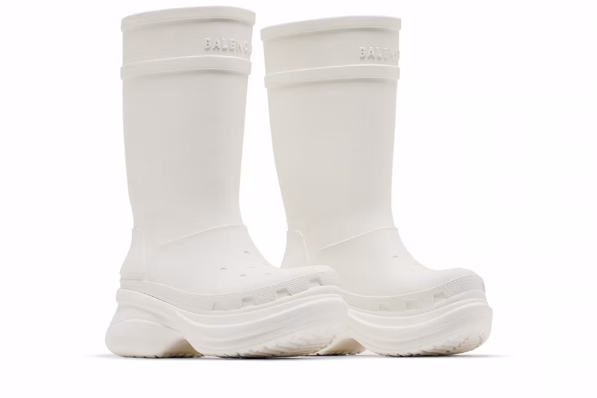 Crocs x Balenciaga Women's Clog Boot 2.0 White, view 9