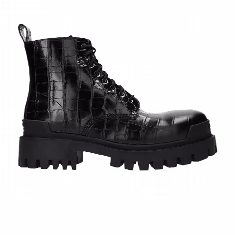 Balenciaga Strike 20mm Boot 'Black Croc Embossed'
