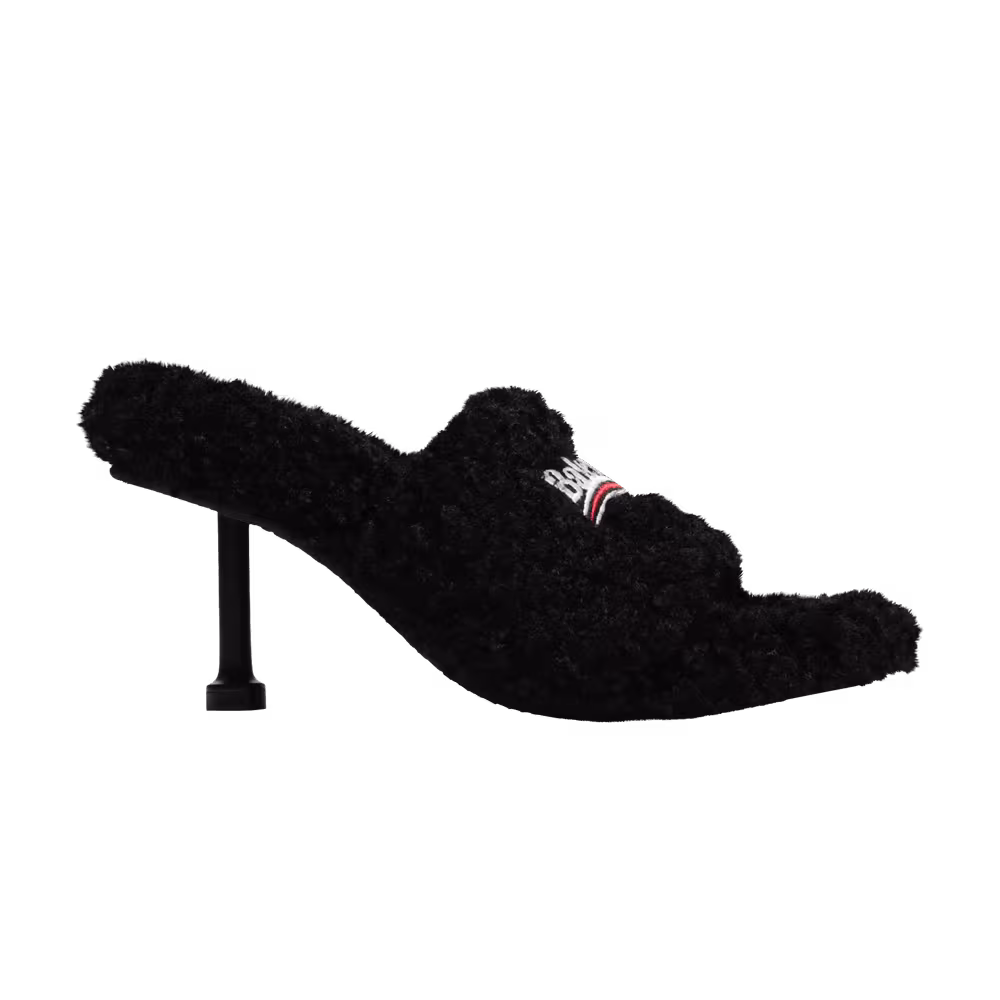 Balenciaga Women's Furry Sandal Black