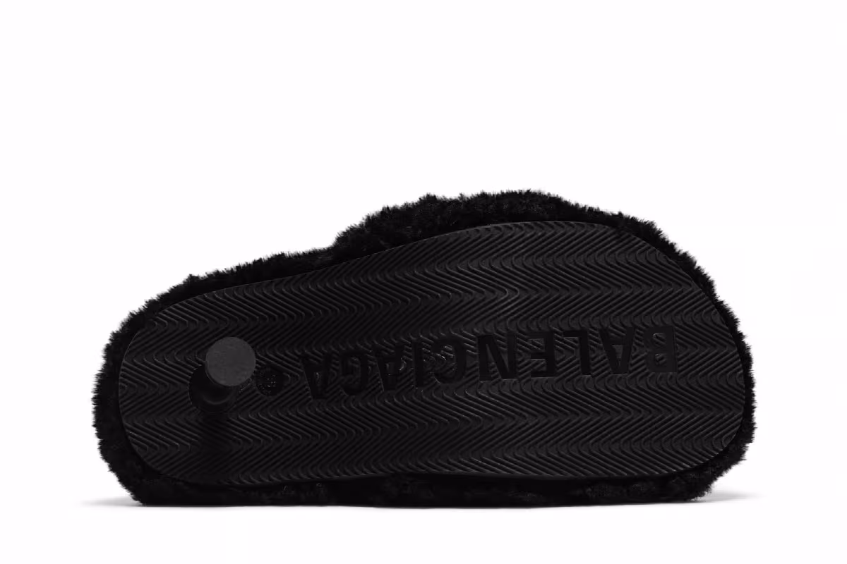 Balenciaga Women's Furry Sandal Black, view 5