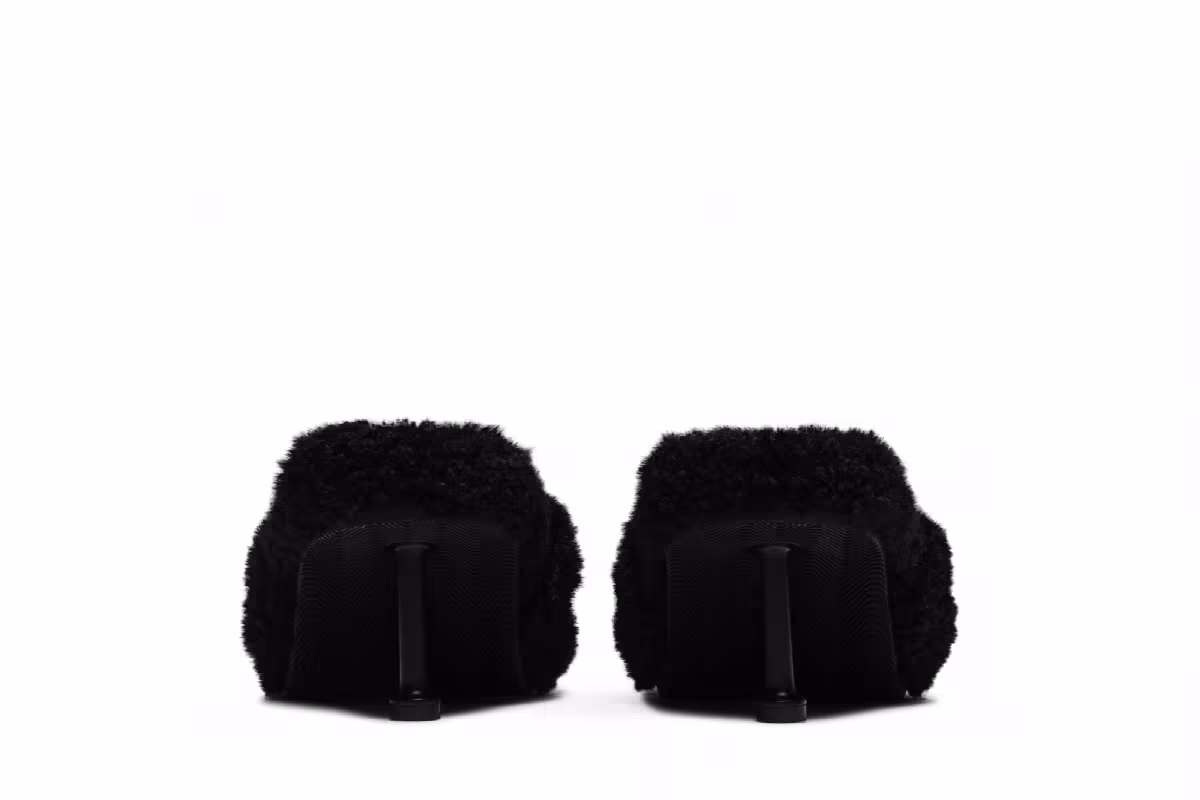 Balenciaga Women's Furry Sandal Black, view 7