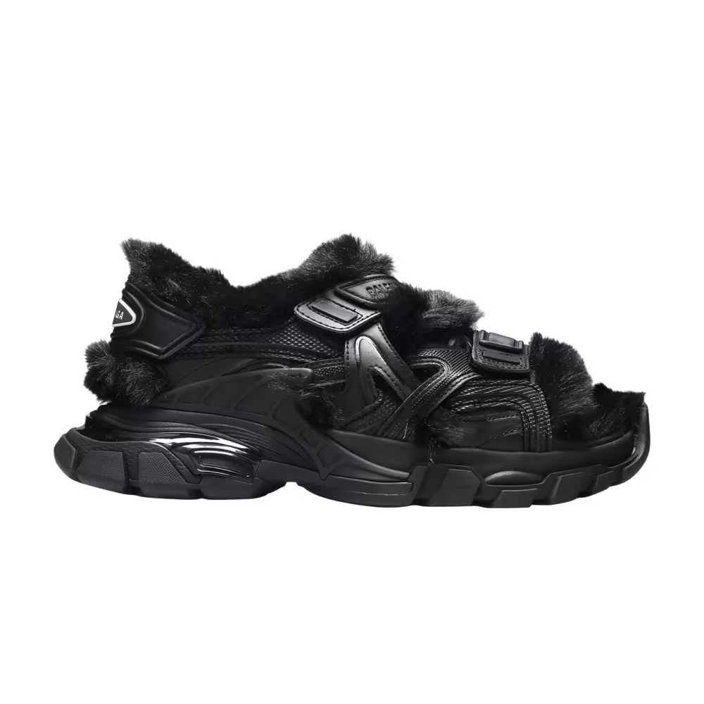 Balenciaga Women's Furry Sandal Black