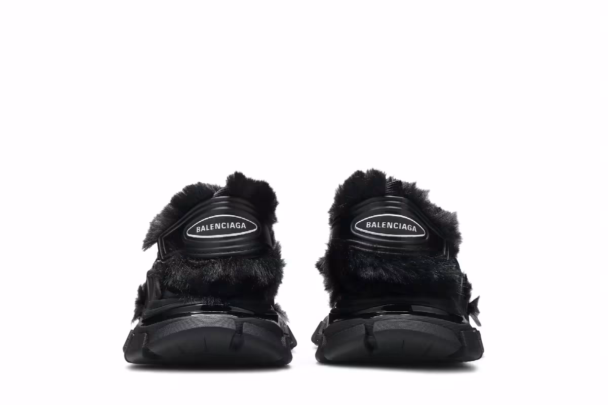 Balenciaga Women's Furry Sandal Black, view 7