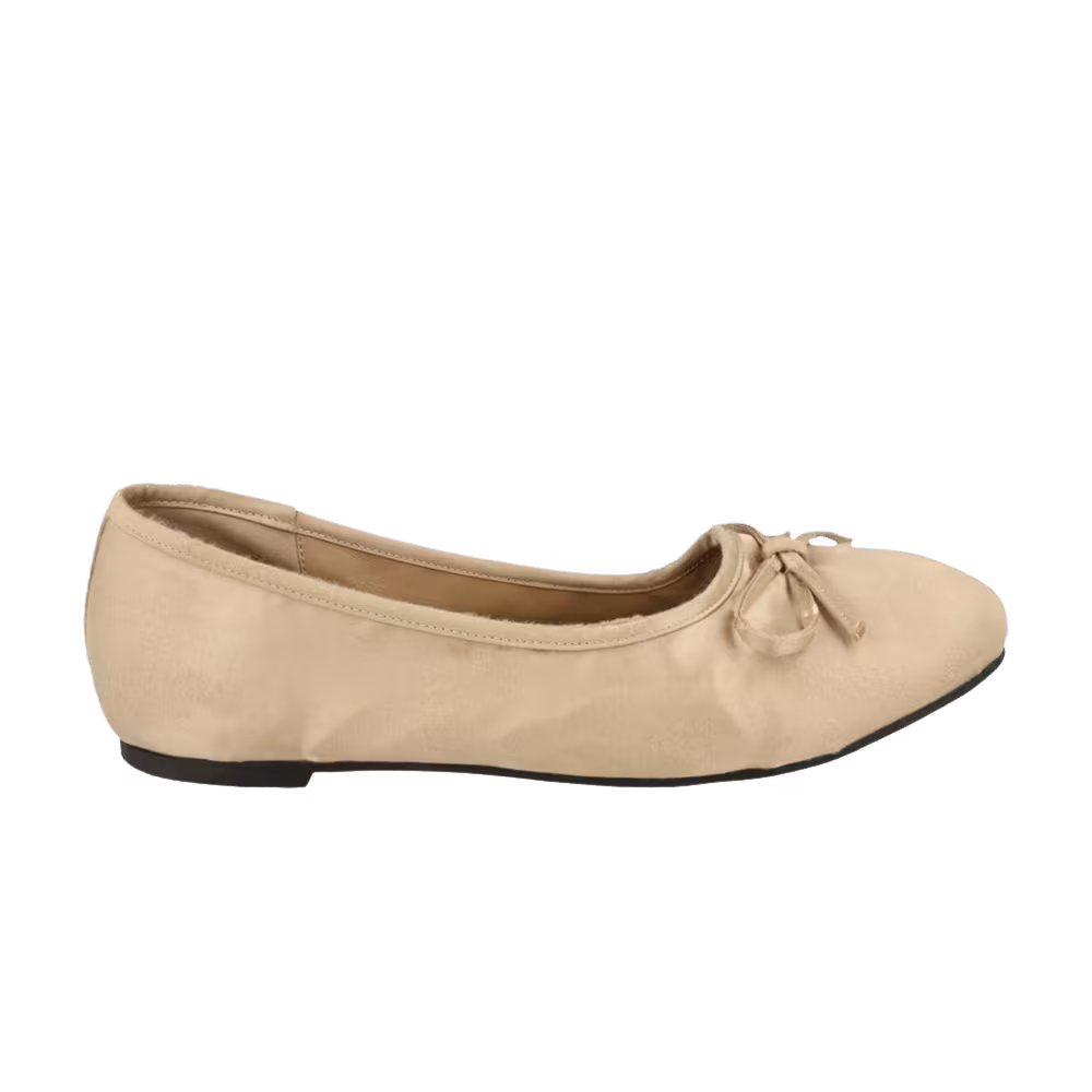 Balenciaga Leopold Worn-Out Satin Ballet Flats Light Beige