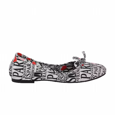 Wmns Balenciaga Leopold Printed Ballet Flat 'White Black Red'