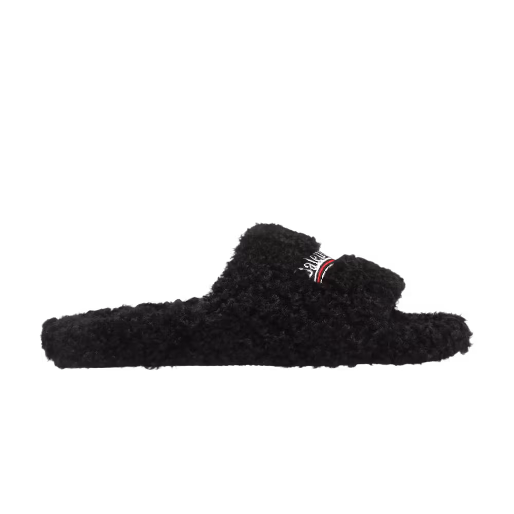 Balenciaga Furry Slide Black