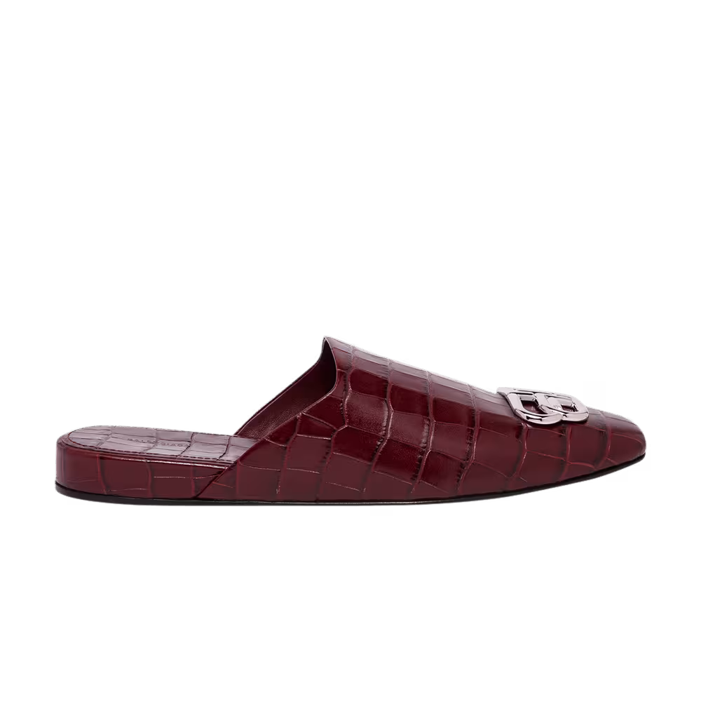 Balenciaga Women's Cosy Mule Croco Dark Red