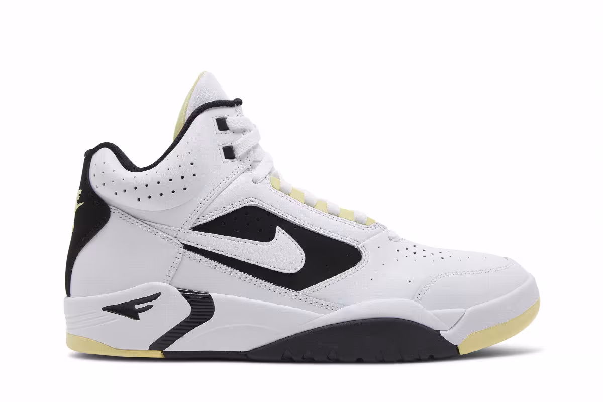 Nike Air Flight Lite Mid White Black Lemon, view 2