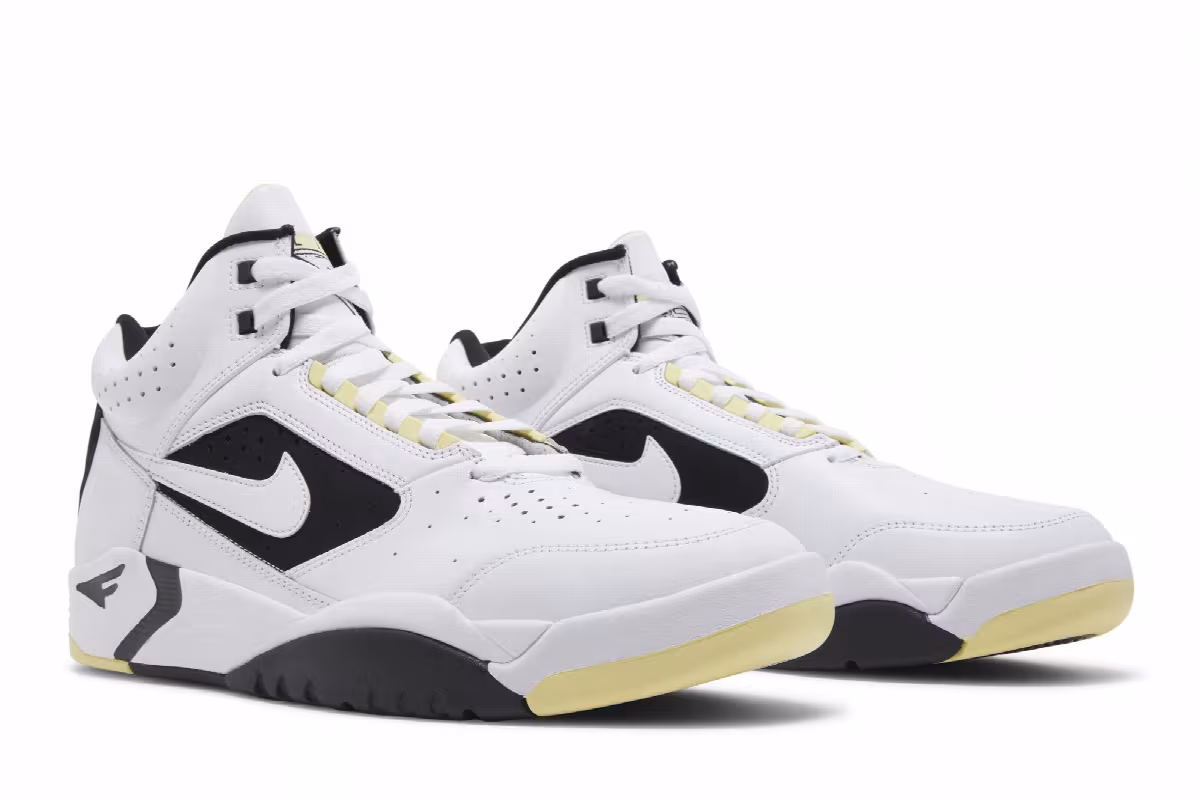 Nike Air Flight Lite Mid White Black Lemon, view 9