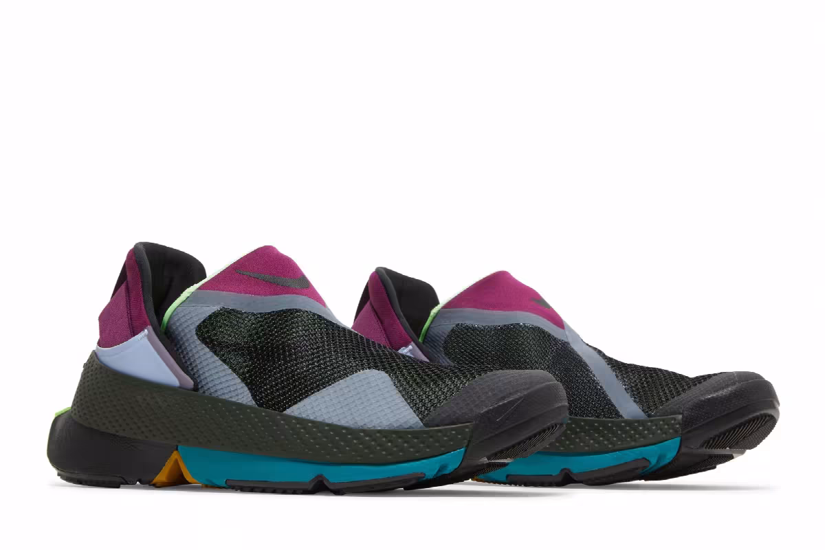 Nike GO FlyEase Black Lime Glow, view 9