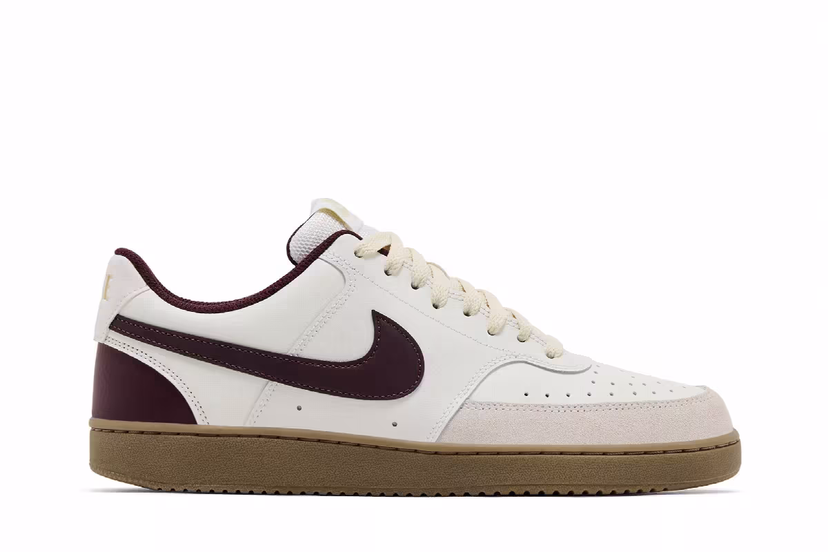 Nike Court Vision Low Sail Burgundy Crush, view 2